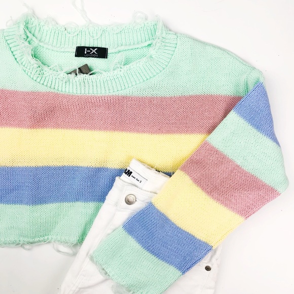 ASOS Sweaters - NWT!✨ Pastel Striped Crop Top Sweater